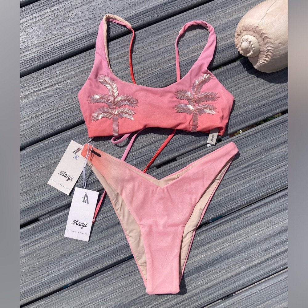 MAAJI x Revolve Beaded Set - Gwen Mesh Bikini Top & Sunglow Ombre Cheeky Bottom - Picture 3 of 17